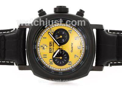 Panerai For Ferrari Working Chronograph PVD Case with Yellow Dial