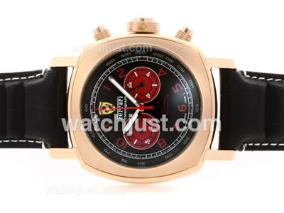 Panerai For Ferrari Working Chronograph Rose Gold Case with Black Dial-Red Number Marking