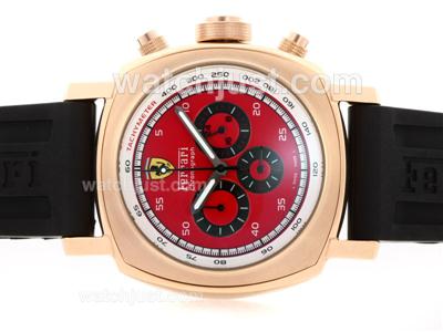 Panerai For Ferrari Working Chronograph Rose Gold Case with Red Dial-Rubber Strap