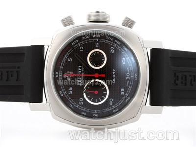 Panerai For Ferrari Working Chronograph with Black Checkered Dial - Rubber Strap