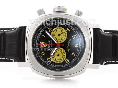 Panerai For Ferrari Working Chronograph with Black Dial - Leather Strap
