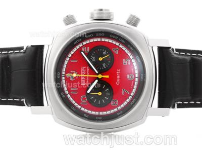 Panerai For Ferrari Working Chronograph with Red Dial - Leather Strap