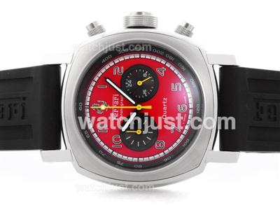 Panerai For Ferrari Working Chronograph with Red Dial - Rubber Strap