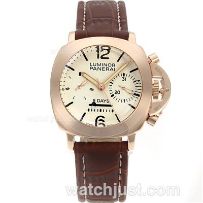 Panerai Luminor 8 Days Automatic Rose Gold Case with White Dial-Lady Size