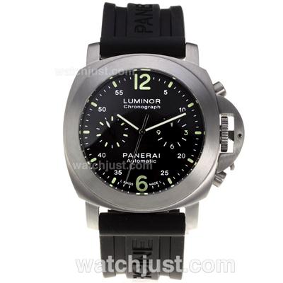 Panerai Luminor Daylight Automatic with Black Dial-Rubber Strap
