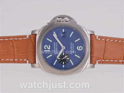 Panerai Luminor Marina Automatic with Blue Dial-Full Titanium Case