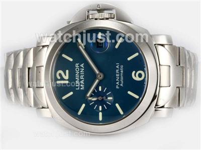Panerai Luminor Marina Automatic with Blue Dial With AR Coating-New Version