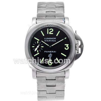 Panerai Luminor Marina OP Logo Unitas 6497 Movement with Black Dial S/S