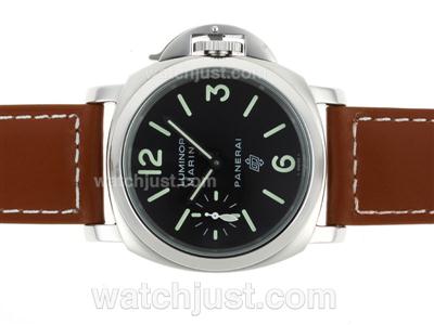 Panerai Luminor Marina OP Logo Unitas 6497 Movement with Swan Neck-Black Dial