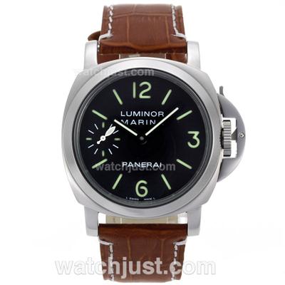 Panerai Luminor Marina PAM 111 Unitas 6497 Swan Neck Movement with Black Dial