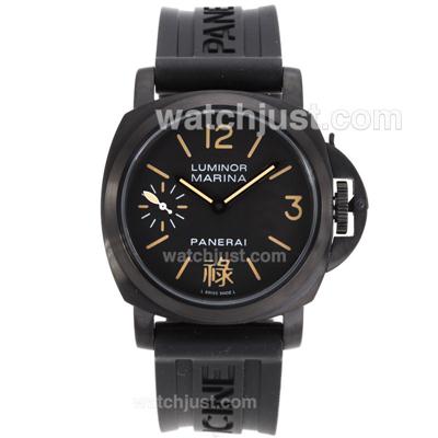 Panerai Luminor Marina Unitas 6497 Movement PVD Case with Chinese Character on Dial-Asia Limited Edition