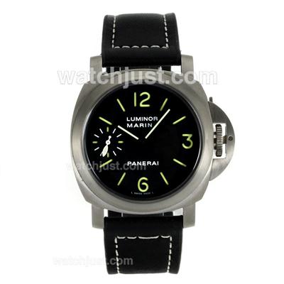 Panerai Luminor Marina Unitas 6497 Movement Swan Neck with Green Markers-Leather Strap