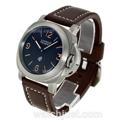 Panerai Luminor OP Logo Unitas 6497 Movement Swan Neck with Orange Markers-Leather Strap