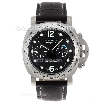 Panerai Luminor Regatta Automatic with Black Dial-Leather Strap