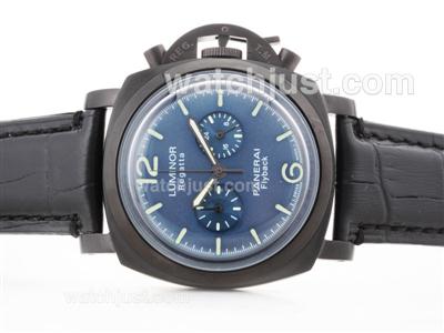 Panerai Luminor Regatta Flyback Working Chronograph PVD Case with Blue Dial