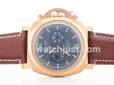 Panerai Luminor Regatta Flyback Working Chronograph Rose Gold Case with Blue Dial
