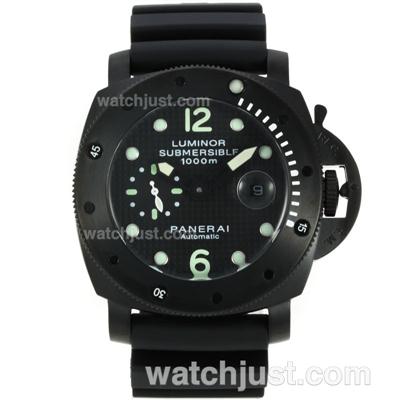 Panerai Luminor Submersible Automatic PVD Case with Black Carbon Fibre Style Dial-Same Chassis as ETA Version