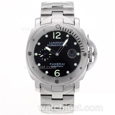 Panerai Luminor Submersible Automatic with Black Checkered Dial S/S-Green Markers