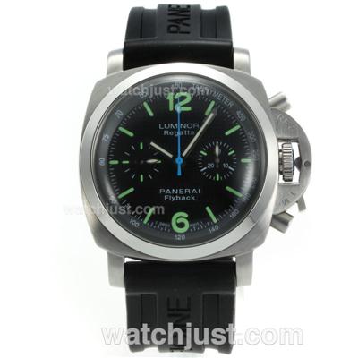 Panerai PAM 253 Regetta Flyback Chronograph Swiss Valjoux 7750 Movement Black Dial with Rubber Strap