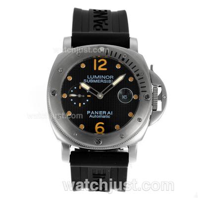 Panerai Submersible Automatic with Black checkered Dial-Orange Marking