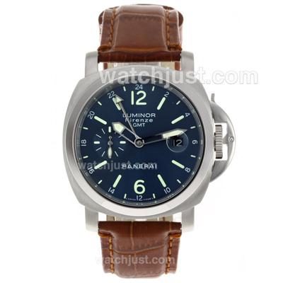 Panerai Luminor Firenze GMT Automatic with Blue Dial-Leather Strap
