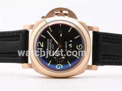 Panerai Luminor GMT 10 Days With18K Plated Gold Case-GMT Independently Adjustable
