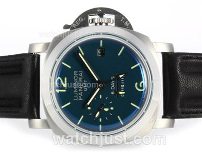 Panerai Luminor GMT 8 Days Automatic with Blue Dial-18K Plated Gold Movement