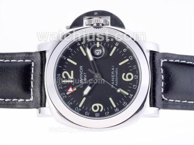 Panerai Luminor GMT Automatic Black Dial with Leather Strap