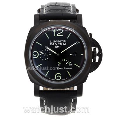 Panerai Luminor GMT Working Automatic PVD Case with Black Dial and Strap
