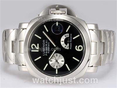 Panerai Luminor PAM 124 Working Power Reserve Automatic with Black Dial S/S
