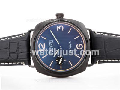 Panerai Radiomir 8 Days PVD Unitas 6497 Movement with Black Checkered Dial