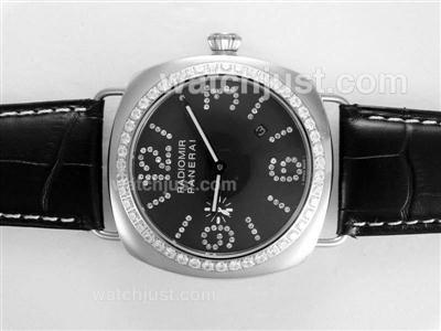 Panerai Radiomir Automatic Diamond Bezel and Marking with Black Dial-AR Coating