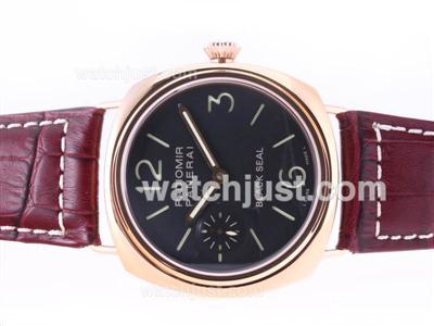 Panerai Radiomir Black Seal With Swiss ETA Unitas 6497 Swan Neck Movement-18K Rose Gold Case