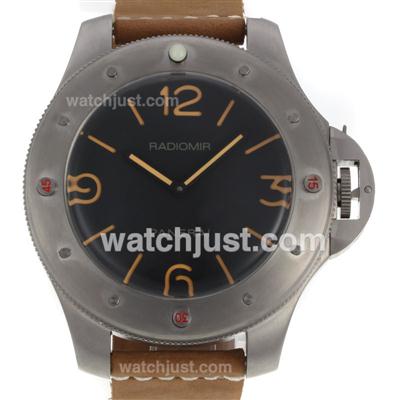 Panerai Radiomir Egiziano 60mm with Unitas 6497 Movement-Brown Leather Strap