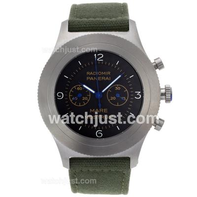 Panerai Radiomir Mare Nostrum Chronograph Lemania Movement with Black Dial-Green Nylon Strap