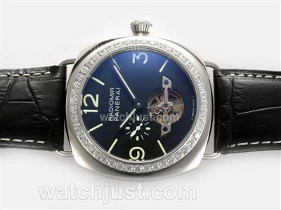 Panerai Radiomir Tourbillon Automatic Diamond Bezel with Black Dial-AR Coating