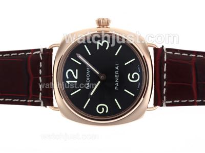 Panerai Radiomir Unitas 6497 Movement Rose Gold Case with Black Dial