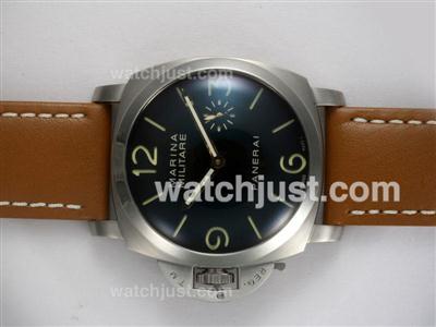 Panerai Marina Militare Lefty Unitas 6497 Movement Manual Winding AR Coating with Black Dial