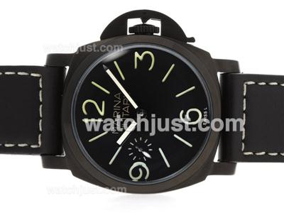 Panerai Marina Militare Unitas 6497 Movment Swan Neck PVD Case with Black Dial