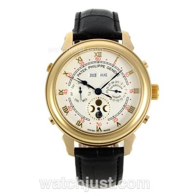 Patek Philippe Astronomical Celestial Double Dial Gold Case with White Dial
