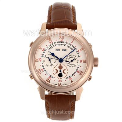 Patek Philippe Astronomical Celestial Double Dial Rose Gold Case with Champagne Dial