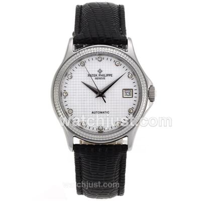 Patek Philippe Calatrava Automatic Diamond Markers with White Dial-Sapphire Glass