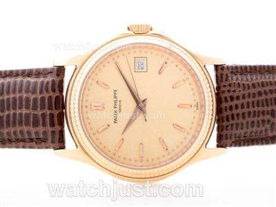 Patek Philippe Calatrava Automatic Rose Gold Case with champagne Dial