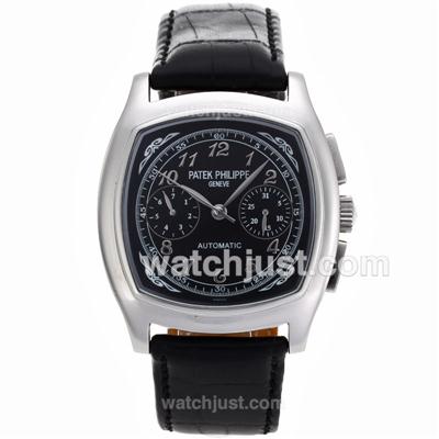 Patek Philippe Classic Automatic Black Dial-Leather Strap