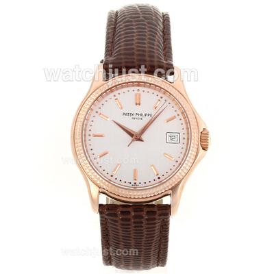 Patek Philippe Classic Automatic Rose Gold Case Stick Markers with White Dial-Sapphire Glass