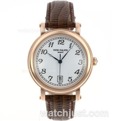 Patek Philippe Classic Automatic Rose Gold Case with White Dial-Number Markers