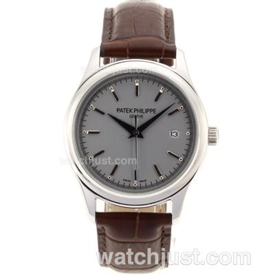 Patek Philippe Classic Automatic Stick Markers with Gray Dial-Sapphire Glass