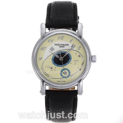 Patek Philippe Classic Automatic with Beige Dial-Leather Strap