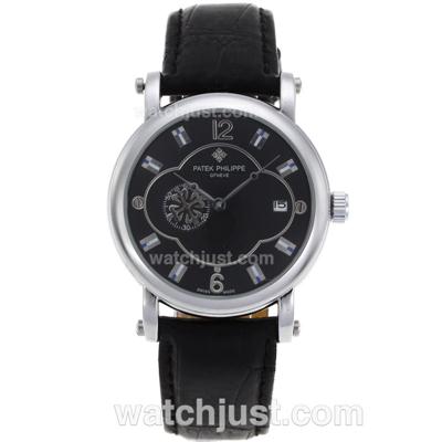 Patek Philippe Classic Automatic with Black Dial-Leather Strap