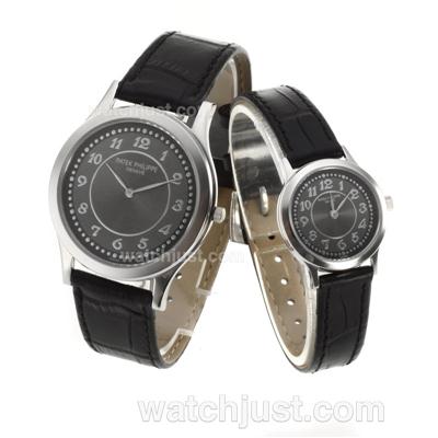 Patek Philippe Classic Number Markers with Black Dial-Sapphire Glass